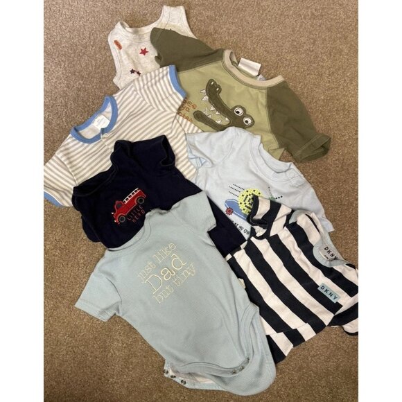 DKNY Tahari Carters Lil Beginning Lot Of 5 Other - baby boy clothes 6-9 months Shirts Onesies